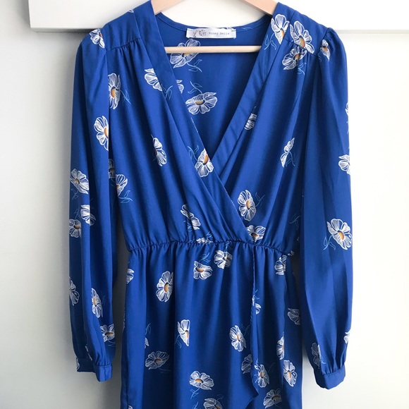 🦋2/$40 SALE🦋 Honey Belle Blue Wrap Dress-S/M - Picture 3 of 8